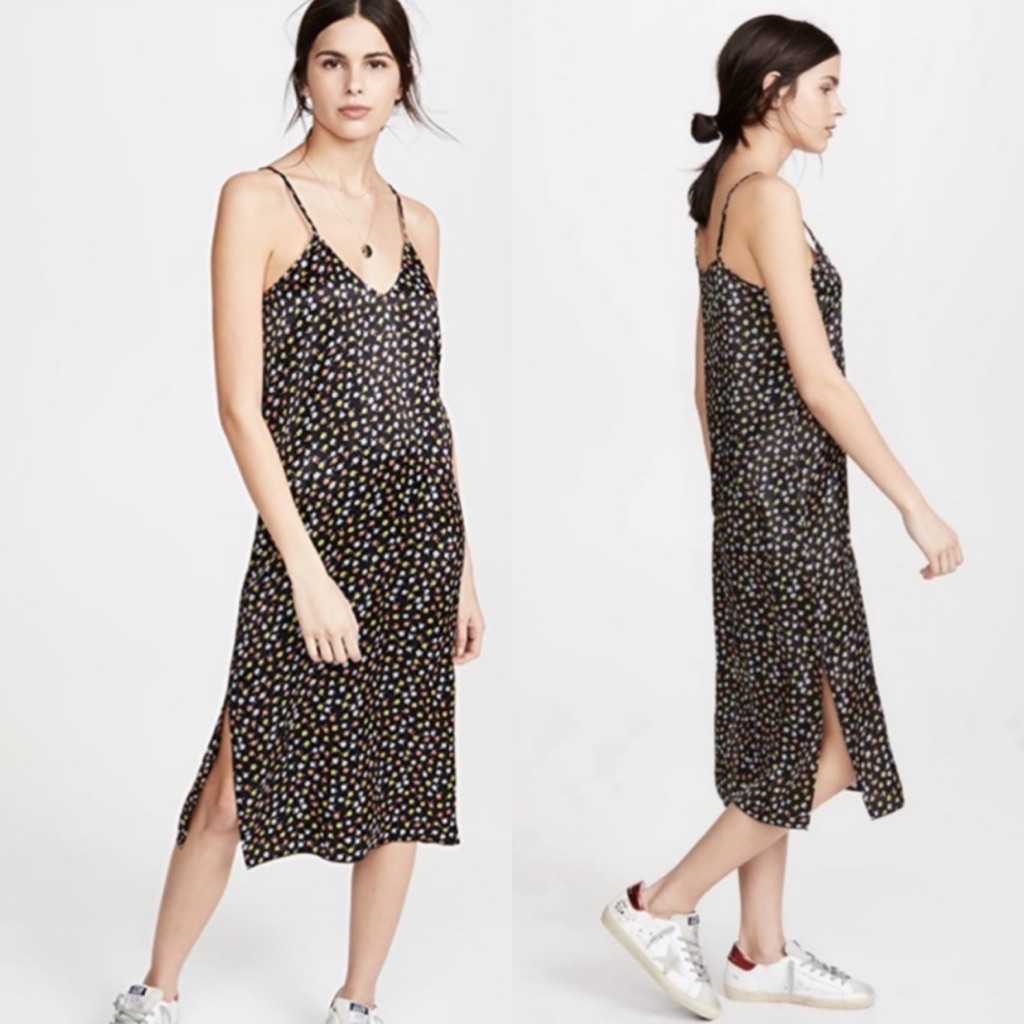 Atm Anthony Thomas Melillo Floral Printed Slip Dress In Size Medium